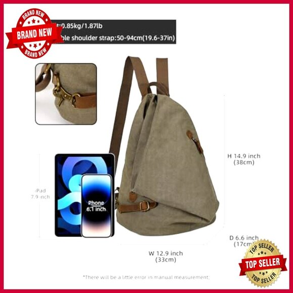 Large Canvas Vintage Backpack Daypack for Travel Hiking Casual Use main image 6